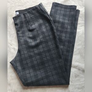 P35 Calvin Klein women's dress pants gray plaid houndstooth leggings Size Large